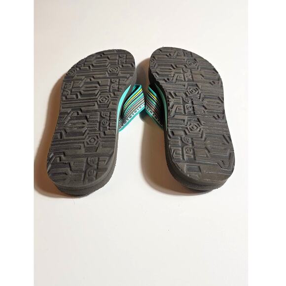 Teva Mush Flip Flop Out of Production Teal with Gray Sole 8 - Picture 2 of 4